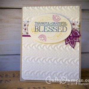 BLESSED PAISLEY | Stampin Up Demonstrator Linda Cullen | Crafty Stampin’ | Purchase your Stampin’ Up Supplies | Paisleys & Posies stamp set | Paisley Framelits | Cable Knit Dynamic Textured Impressions Embossing Folder