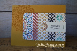 MOROCCAN NIGHTS THANK YOU | Stampin Up Demonstrator Linda Cullen | Crafty Stampin’ | Purchase your Stampin’ Up Supplies | Moroccan Nights Stamp Set | Beautiful Banners Stamp Set | Moroccan DSP