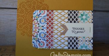 MOROCCAN NIGHTS THANK YOU | Stampin Up Demonstrator Linda Cullen | Crafty Stampin’ | Purchase your Stampin’ Up Supplies | Moroccan Nights Stamp Set | Beautiful Banners Stamp Set | Moroccan DSP