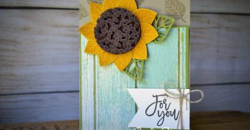 THOUGHTFUL BRANCHES SUNFLOWER CARD | Stampin Up Demonstrator Linda Cullen | Crafty Stampin’ | Purchase your Stampin’ Up Supplies | Thoughtful Branches stamp set | Serene Scenery DSP stack