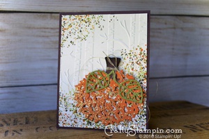 THOUGHTFUL BRANCHES PUMPKIN CARD | Stampin Up Demonstrator Linda Cullen | Crafty Stampin’ | Purchase your Stampin’ Up Supplies | Thoughtful Branches stamp set | Gorgeous Grunge stamp set