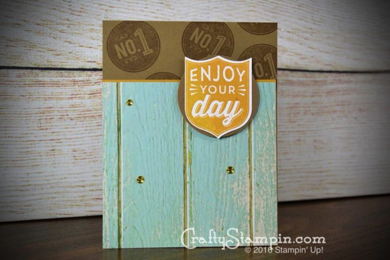 BADGES & BANNERS BIRTHDAY FOR A 10YO BOY | Stampin Up Demonstrator Linda Cullen | Crafty Stampin’ | Purchase your Stampin’ Up Supplies | Badges & Banners Stamp Set | Serene Scenery DSP Stack