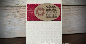 CABLE KNIT WRAPPED IN WARMTH | Stampin Up Demonstrator Linda Cullen | Crafty Stampin’ | Purchase your Stampin’ Up Supplies | Wrapped in Warmth Stamp Set | Cable Knit Dynamic Textured Impressions Embossing Folder