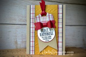 World Card Making Day | Stampin Up Demonstrator Linda Cullen | Crafty Stampin’ | Purchase your Stampin’ Up Supplies | Stitched with Cheer Stamp set | Bow Builder Punch