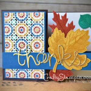 Moroccan Fall Leaves Z-Fold Closed | Stampin Up Demonstrator Linda Cullen | Vintage Leaves Stamp Set; Leaflets Framelits