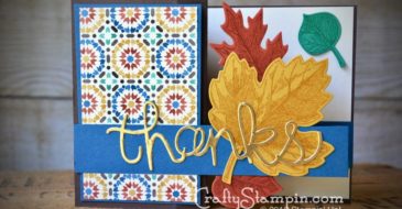 Moroccan Fall Leaves Z-Fold Closed | Stampin Up Demonstrator Linda Cullen | Vintage Leaves Stamp Set; Leaflets Framelits