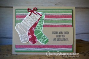 HANG YOUR STOCKING CHRISTMAS | Stampin Up Demonstrator Linda Cullen | Crafty Stampin’ | Purchase your Stampin’ Up Supplies | Hang Your Stockings Stamp Set | Christmas Stockings Thinlits | Warmth & Cheer DSP