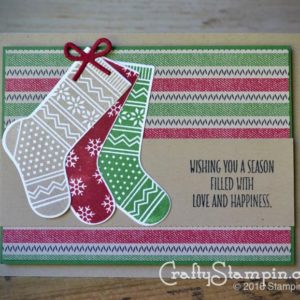 HANG YOUR STOCKING CHRISTMAS | Stampin Up Demonstrator Linda Cullen | Crafty Stampin’ | Purchase your Stampin’ Up Supplies | Hang Your Stockings Stamp Set | Christmas Stockings Thinlits | Warmth & Cheer DSP