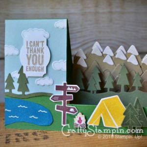 Camping Thank You | Stampin Up Demonstrator Linda Cullen | Always and Adventure Stamp Set; Outdoor Adventure Framelits