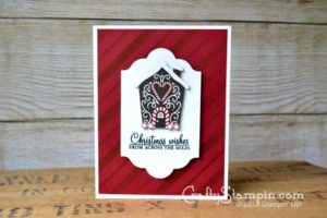 SIMPLE CANDY CANE LANE CARD | Stampin Up Demonstrator Linda Cullen | Candy Cane Lane DSP | Seasonal Decorative Masks