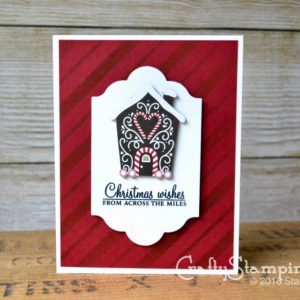 SIMPLE CANDY CANE LANE CARD | Stampin Up Demonstrator Linda Cullen | Candy Cane Lane DSP | Seasonal Decorative Masks