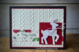 Dazzling Reindeer Wishes | Stampin Up Demonstrator Linda Cullen | Crafty Stampin’ | Purchase your Stampin’ Up Supplies | Oh, What Fun Stamp Set | Santa’s Sleigh Thinlits | This is Christmas DSP