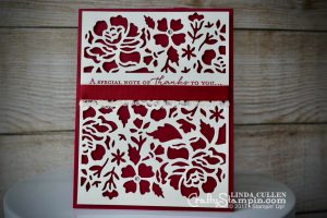 Elegant Floral Note of Thank You | Stampin Up Demonstrator Linda Cullen | Crafty Stampin’ | Purchase your Stampin’ Up Supplies | Floral Phrases Stamp Set | Detailed Floral Thinlits