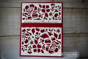 Elegant Floral Note of Thank You | Stampin Up Demonstrator Linda Cullen | Crafty Stampin’ | Purchase your Stampin’ Up Supplies | Floral Phrases Stamp Set | Detailed Floral Thinlits