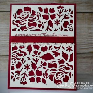 Elegant Floral Note of Thank You | Stampin Up Demonstrator Linda Cullen | Crafty Stampin’ | Purchase your Stampin’ Up Supplies | Floral Phrases Stamp Set | Detailed Floral Thinlits