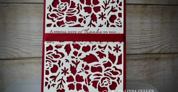 Elegant Floral Note of Thank You | Stampin Up Demonstrator Linda Cullen | Crafty Stampin’ | Purchase your Stampin’ Up Supplies | Floral Phrases Stamp Set | Detailed Floral Thinlits
