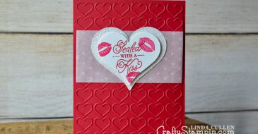 Sealed with A Kiss | Stampin Up Demonstrator Linda Cullen | Crafty Stampin’ | Purchase your Stampin’ Up Supplies | Sealed with Love Stamp Set | Sweet & Sassy Framelits Dies | Sending Love Glassine