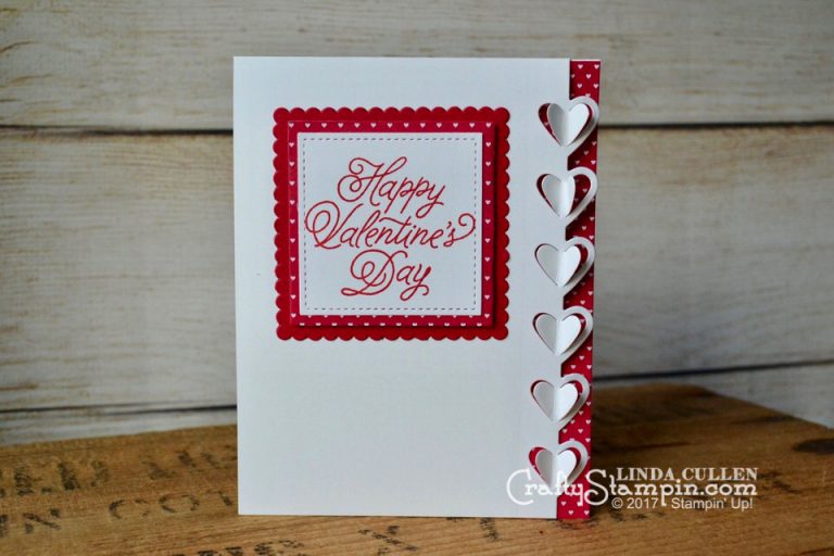 Happy Valentines Day - Love Notes | Stampin Up Demonstrator Linda Cullen | Crafty Stampin’ | Purchase your Stampin’ Up Supplies | Sealed with Love Stamp Set | Love Notes Framelits Dies | Sending Love DSP Stack