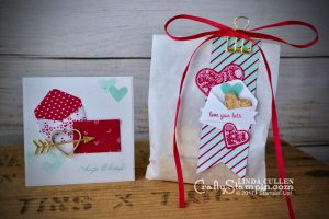 CASE-ing the Catalog - Glassine treat bag & note card | Stampin Up Demonstrator Linda Cullen | Crafty Stampin’ | Purchase your Stampin’ Up Supplies | Sealed with Love Stamp Set | Sweet & Sassy Framelits Dies | Sending Love Glassine | Sending Love DSP