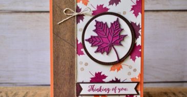 Colorful Season Berry Burst Thinking of You | Stampin Up Demonstrator Linda Cullen | Crafty Stampin’ | Purchase your Stampin’ Up Supplies | Colorful Seasons Stamp Set | Wood Textures Designer Series Paper Stack | Seasonal Layers Thinlits | Stitched Shapes Dies