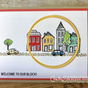 Coffee & Crafts Class: In The City | Stampin Up Demonstrator Linda Cullen | Crafty Stampin’ | Purchase your Stampin’ Up Supplies | In the City Stamp Set | Stitched Shapes Framelits