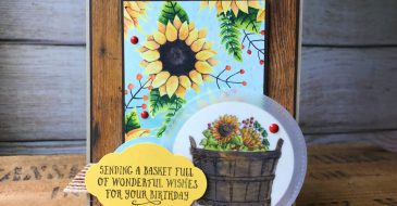 Stamp It Group Fall Theme Blog Hop | Stampin Up Demonstrator Linda Cullen | Crafty Stampin’ | Purchase your Stampin’ Up Supplies | Basket of Wishes Stamp Set | Painted Autumn Designer Series Paper | Wood Textures Designer Series Paper | Stitched Shapes Thinlits