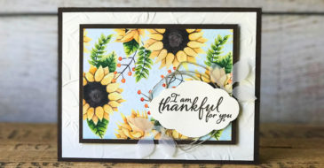 Painted Autumn Thankful For You | Stampin Up Demonstrator Linda Cullen | Crafty Stampin’ | Purchase your Stampin’ Up Supplies | Painted Harvest Stamp Set | Painted Autumn Designer Series Paper | Layered Leaves Embossing Folder | Leaf Punch
