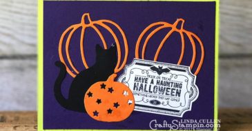 Labels to Love Black Cats & Pumpkins | Stampin Up Demonstrator Linda Cullen | Crafty Stampin’ | Purchase your Stampin’ Up Supplies | Labels to Love Stamp Set | Patterned Pumpkins Thinlits Dies | Cat Punch