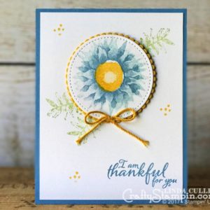 Painted Harvest Flowers in Blue | Stampin Up Demonstrator Linda Cullen | Crafty Stampin’ | Purchase your Stampin’ Up Supplies | Painted Harvest Stamp Set | Stitched Shapes Dies