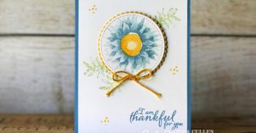 Painted Harvest Flowers in Blue | Stampin Up Demonstrator Linda Cullen | Crafty Stampin’ | Purchase your Stampin’ Up Supplies | Painted Harvest Stamp Set | Stitched Shapes Dies