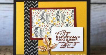 Painted Autumn Kindness | Stampin Up Demonstrator Linda Cullen | Crafty Stampin’ | Purchase your Stampin’ Up Supplies | Painted Harvest Stamp Set | Painted Autumn Designer Series Paper | Leaf Punch