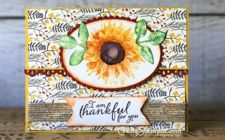 Painted Harvest Split Card | Stampin Up Demonstrator Linda Cullen | Crafty Stampin’ | Purchase your Stampin’ Up Supplies | Painted Harvest Stamp Set | Painted Autumn Designer Series Paper | Layering Ovals Framelits
