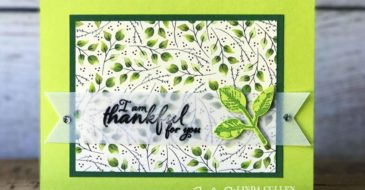 Painted Autumn Lemon Lime Twist | Stampin Up Demonstrator Linda Cullen | Crafty Stampin’ | Purchase your Stampin’ Up Supplies | Painted Harvest Stamp Set | Painted Autumn Designer Series Paper | Leaf Punch | Vellum Cardstock