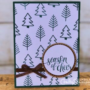 Watercolor Christmas Green | Stampin Up Demonstrator Linda Cullen | Crafty Stampin’ | Purchase your Stampin’ Up Supplies | Watercolor Christmas Stamp Set | Layering Circle Frameltis | Copper Foil Sheets | 1/4 Copper Trim