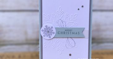 Winter Wonder Merry Christmas | Stampin Up Demonstrator Linda Cullen | Crafty Stampin’ | Purchase your Stampin’ Up Supplies | Flurry of Wishes Stamp Set | Winter Wonder Embossing Folder | Silver Metallic Thread