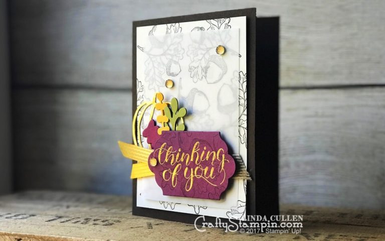 Stamp It Group Thanksgiving Blog Hop | Stampin Up Demonstrator Linda Cullen | Crafty Stampin’ | Purchase your Stampin’ Up Supplies | Count My Blessings Stamp Set | Patterned Pumpkins Thinlits Dies | Lots Of Labels Framelits