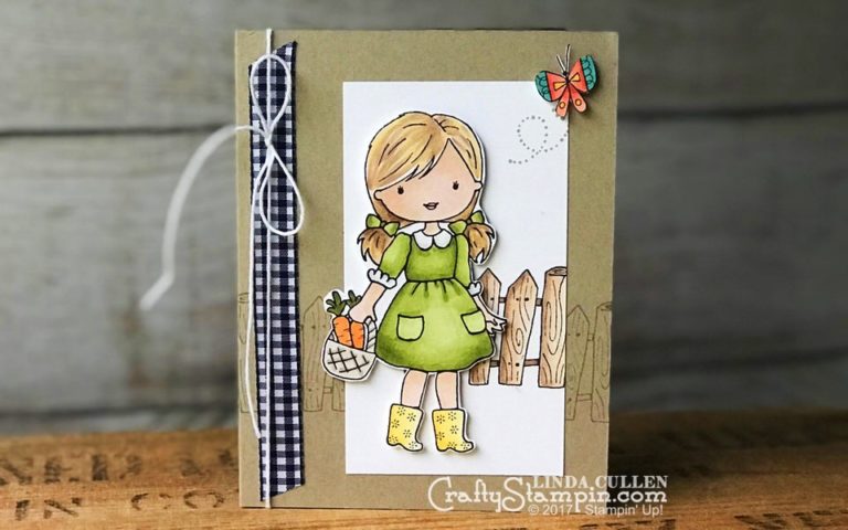 COFFEE & CRAFTS CLASS: GARDEN GIRL WITH STAMPIN BLENDS | Stampin Up Demonstrator Linda Cullen | Crafty Stampin’ | Purchase your Stampin’ Up Supplies | Garden Girl Stamp Set | Stampin Blends