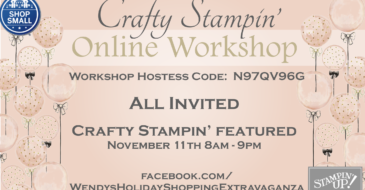 Crafty Stampin Stampin Up Online Workshop Nov 11, 2017