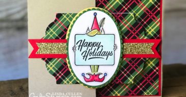 Coffee & Crafts Class: Festive Phrases Elf | Stampin Up Demonstrator Linda Cullen | Crafty Stampin’ | Purchase your Stampin’ Up Supplies | Festive Phrases Stamp Set | Christmas Around the World Designer Series Paper | Layering Ovals Framelits | Stampin Blends