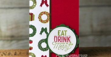 Merry Little Labels | Stampin Up Demonstrator Linda Cullen | Crafty Stampin’ | Purchase your Stampin’ Up Supplies | Merry Little Labels Stamp Set | Everyday Label Punch | Stitched Shapes Framelits Dies | Christmas Around the World Designer Series Paper | Gold Foil Sheets