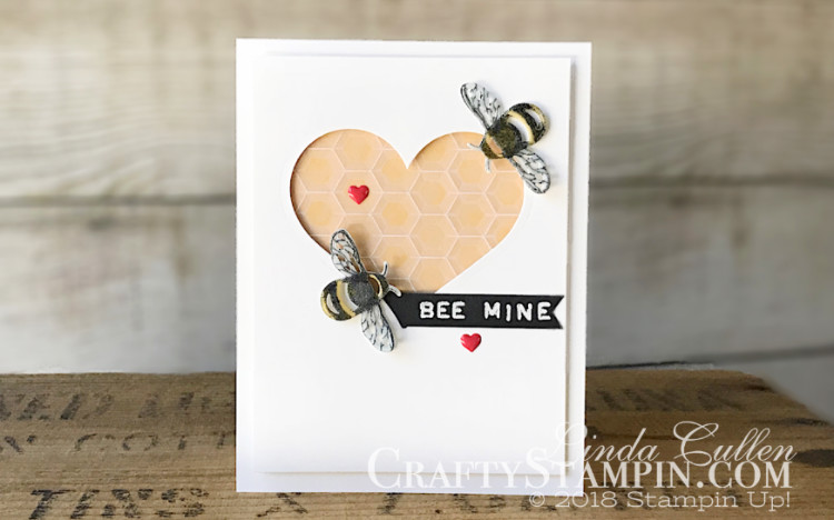 Coffee & Crafts Class: Dragonfly Dreams Bee Mine | Stampin Up Demonstrator Linda Cullen | Crafty Stampin’ | Purchase your Stampin’ Up Supplies | Dragonfly Dreams Stamp Set | Labeler Alphabet Stamp Sets | Detailed Dragonfly Thinlits | Sweet & Sassy Framelits | Stampin Write Markers