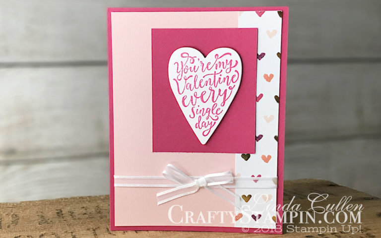 Sure Do Love You Melon Mambo | Stampin Up Demonstrator Linda Cullen | Crafty Stampin’ | Purchase your Stampin’ Up Supplies | Sure Do Love You Stamp Set | Lots to Love Box Framelits | Painted with Love Specialty Designer Series Paper