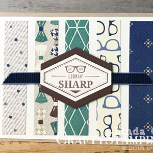 Truly Tailored - Lookin' Sharp | Stampin Up Demonstrator Linda Cullen | Crafty Stampin’ | Purchase your Stampin’ Up Supplies | Truly Tailored Stamp Set | Tailored Tag Punch | True Gentleman Designer Series Paper | Night of Navy 3/8 Corduroy Ribbon
