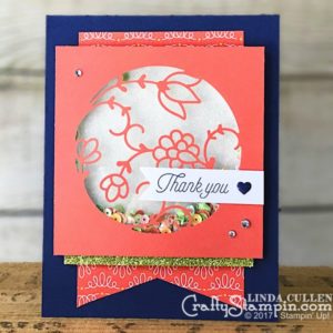 Coffee & Crafts: December 2017 Paper Pumpkin Alternative | Stampin Up Demonstrator Linda Cullen | Crafty Stampin’ | Purchase your Stampin’ Up Supplies | December 2017 Paper Pumpkin Kit | Window Sheets | Iridescent Sequin Assortment | Regal Enamel Shapes