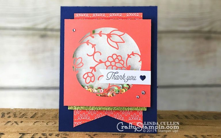 Coffee & Crafts: December 2017 Paper Pumpkin Alternative | Stampin Up Demonstrator Linda Cullen | Crafty Stampin’ | Purchase your Stampin’ Up Supplies | December 2017 Paper Pumpkin Kit | Window Sheets | Iridescent Sequin Assortment | Regal Enamel Shapes