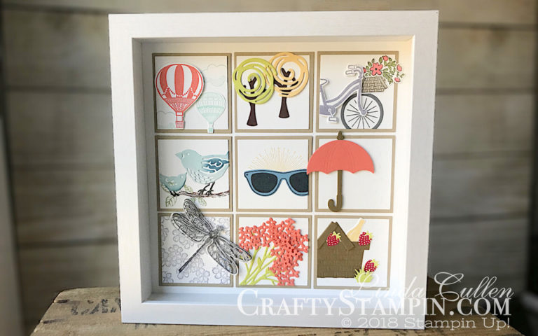 Stamp It Group 2018 Spring Fling Blog Hop | Spring Sampler | Stampin Up Demonstrator Linda Cullen | Crafty Stampin’ | Purchase your Stampin’ Up Supplies | Amazing You Stamp Set | Pocketful of Sunshine | Bike Ride | Picnic with You | Best Birds | Lift Me Up | Dragonfly Dreams | Weather Together | Birthday Blooms | Fruit Basket | Layering Square Framelits | Pocket | Build a Bike | Up & Away Thinlits | Detailed Dragonfly | Swirly Scribble | Umbrella Weather | Birds & Blooms | Bouquet Bunch
