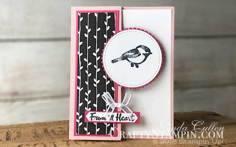 Petal Palette Z-Fold | Spring Sampler | Stampin Up Demonstrator Linda Cullen | Crafty Stampin’ | Purchase your Stampin’ Up Supplies | Petal Palette Stamp Set | Petals & More Thinlits | Petal Passion Designer Series Paper | Classic Label Punch | Stampin Blends