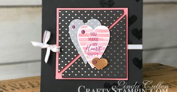 Coffee & Crafts Class: January 2018 Paper Pumpkin Alternative | Stampin Up Demonstrator Linda Cullen | Crafty Stampin’ | Purchase your Stampin’ Up Supplies | Paper Pumpkin Paper Craft Kit | Heart Happiness Stamp Set | Lots to Love Box Framelits Dies | Copper Foil Sheets
