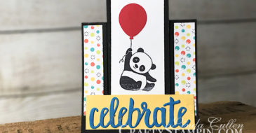 Party Panda - Goodbye to Sale-a-bration | Spring Sampler | Stampin Up Demonstrator Linda Cullen | Crafty Stampin’ | Purchase your Stampin’ Up Supplies | Party Pandas Stamp Set | Celebrate You Thinlits | Balloon Bouquet Punch |