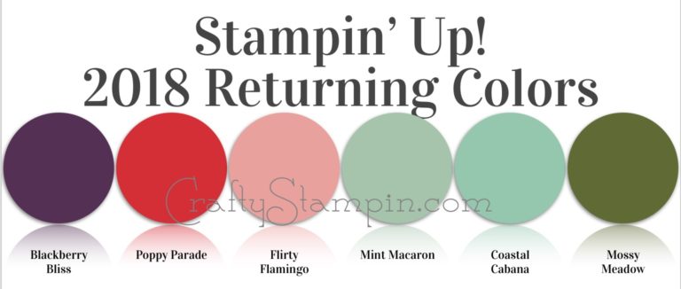 Introducing 2018 Returning Stampin Up Core Colors | Stampin Up Demonstrator Linda Cullen | Crafty Stampin’ | Purchase your Stampin’ Up Supplies